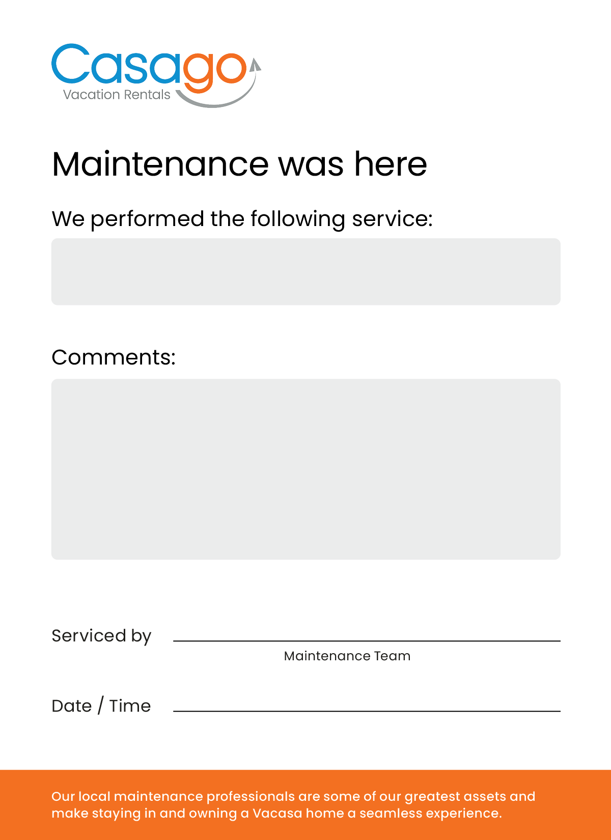 Maintenance Note Pad