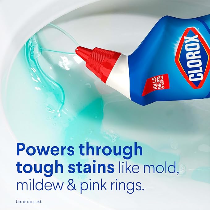 Clorox, Toilet Bowl Cleaner with Bleach, Rain Scent, 24 oz, 2/Pack