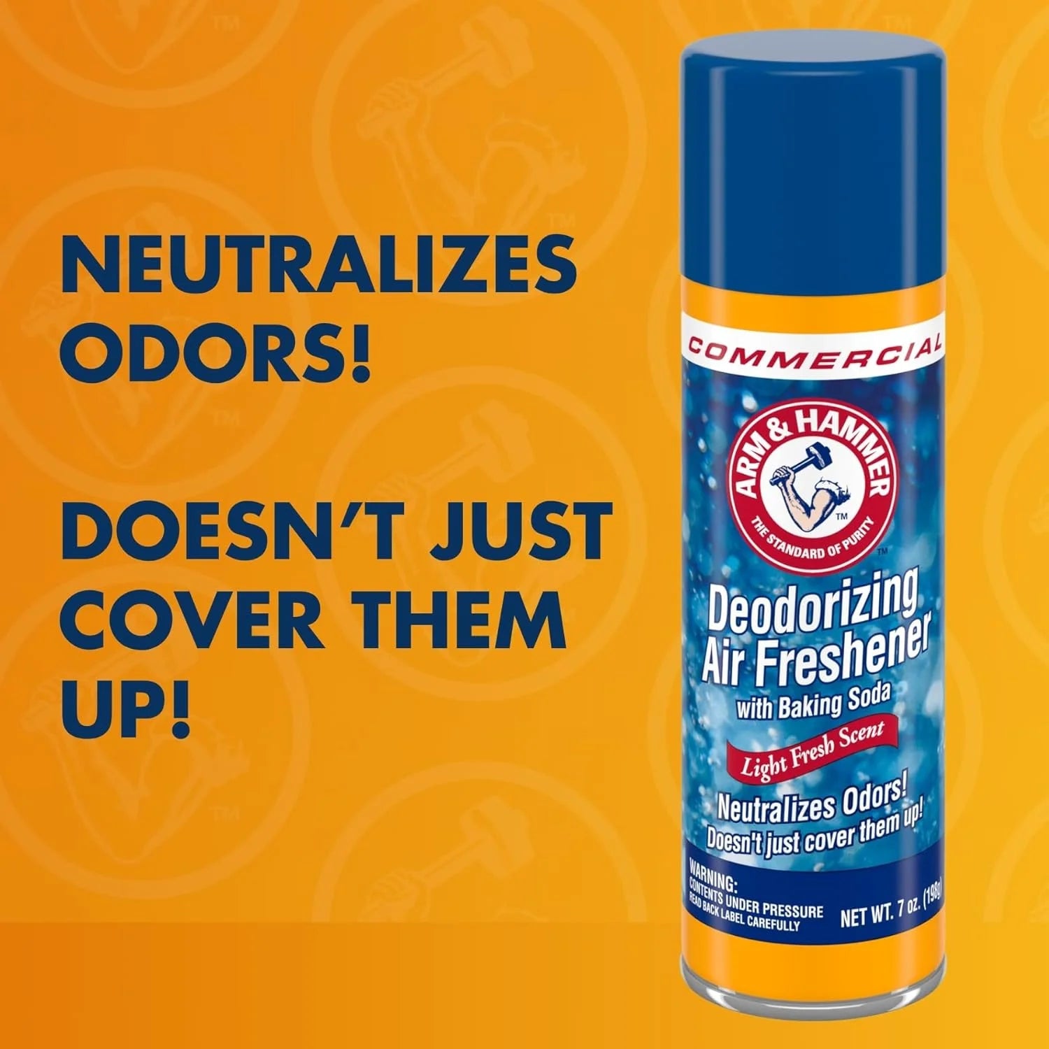 Arm & Hammer, Deodorizing Baking Soda Air Freshener, Light Fresh, 7 Oz Aerosol, 12/Case