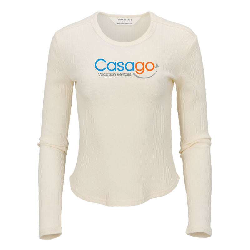 Women's Waffle Knit Baby Long Sleeve T-shirt