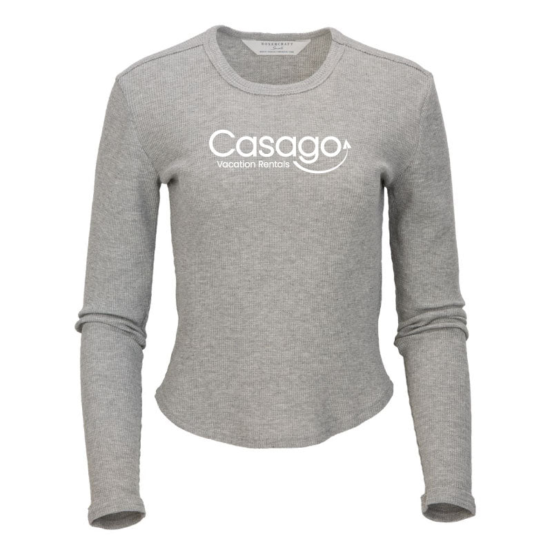 Women's Waffle Knit Baby Long Sleeve T-shirt