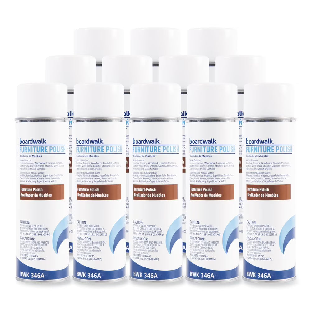 Boardwalk, Furniture Polish, 19 Oz Aerosol Spray, Lemon Scent, 12/Case