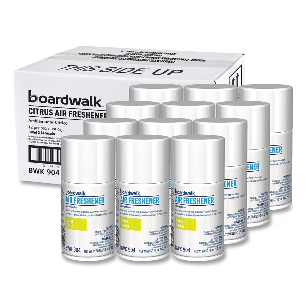 Boardwalk, Metered Air Freshener Refill, Citrus Sunrise, 7 Oz Aerosol Spray, 12/Case