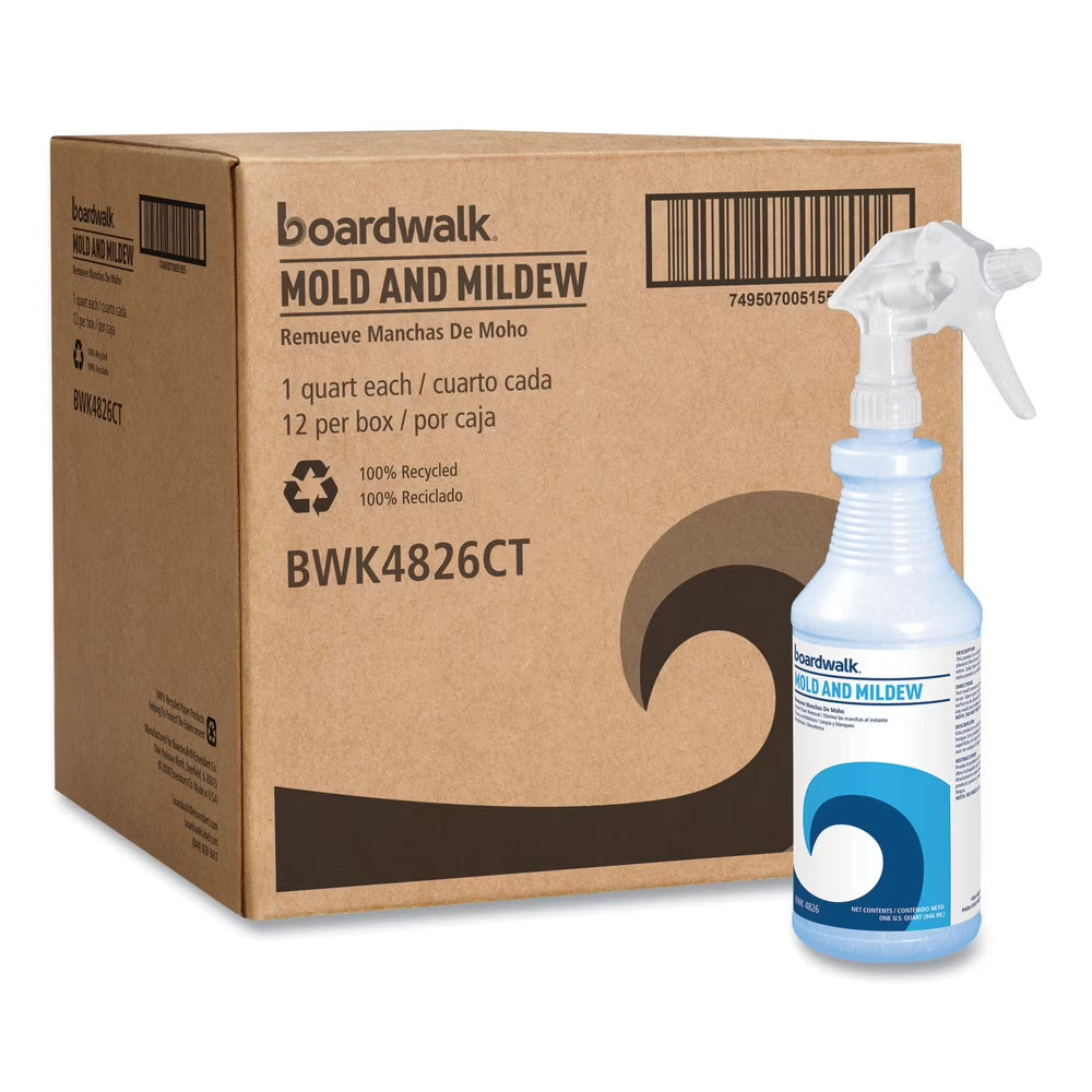 Boardwalk, Mold & Mildew Remover with Bleach, Floral Scent, 32 oz Bottle, 12/Case