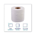 Boardwalk Standard, Toilet Paper, 500 Sheets/Roll, 96 Rolls/Case, 4" x 3"