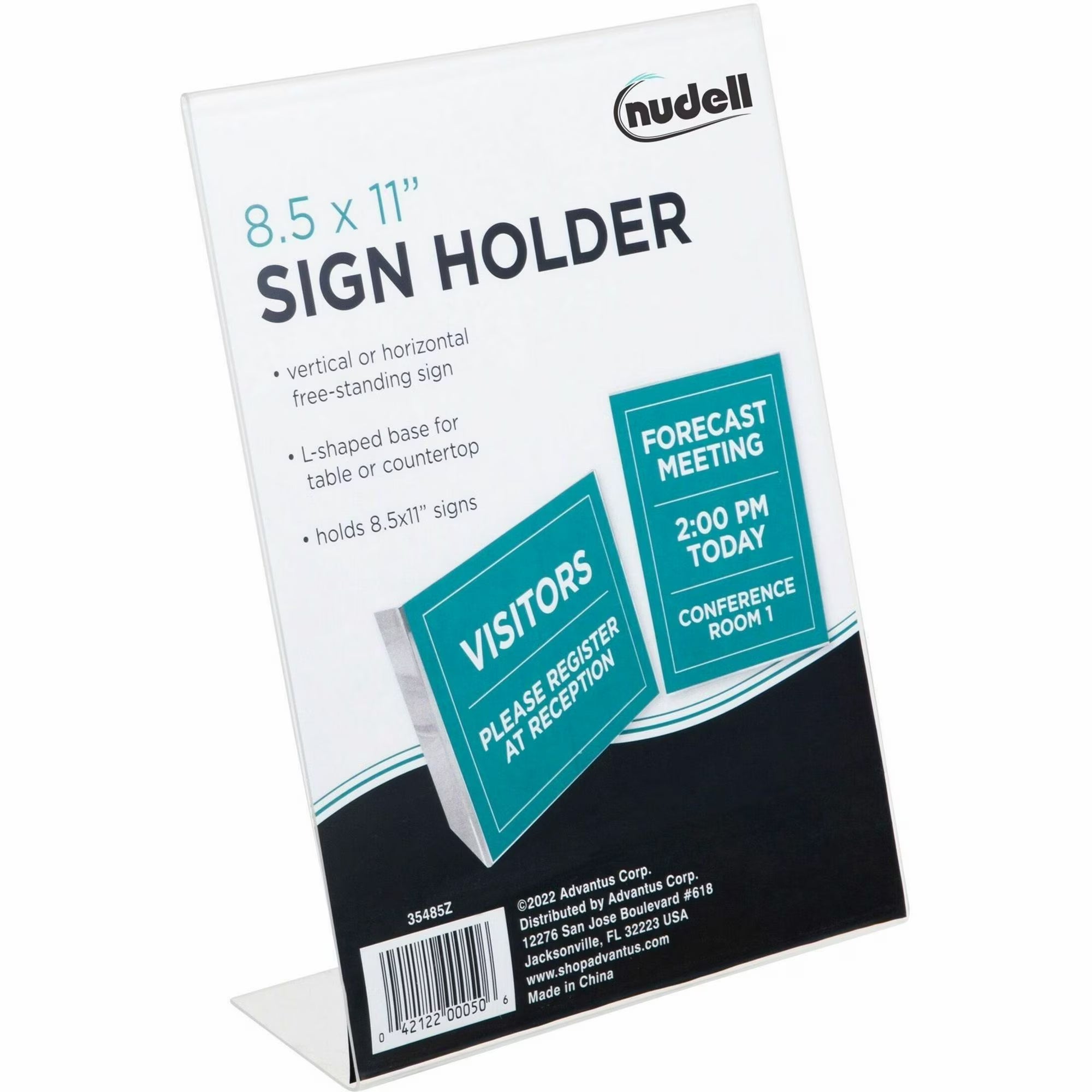 Clear Plastic Sign Holder, Stand-Up, Slanted, 8 1 2 X