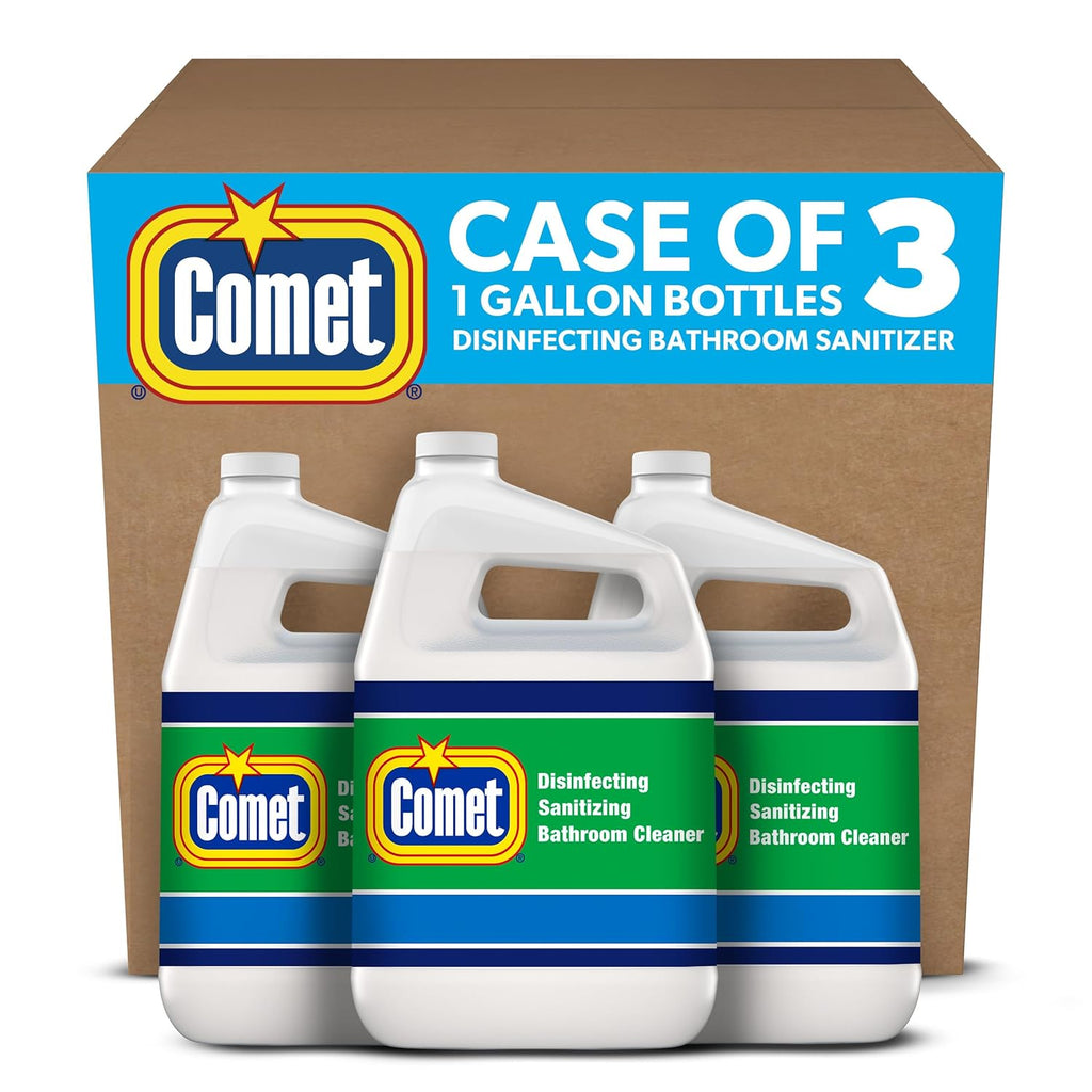 Comet Pro Liquid Bathroom Cleaner Disinfecting Sanitizing Concentrate Closed Loop, 1gal, 3/Case