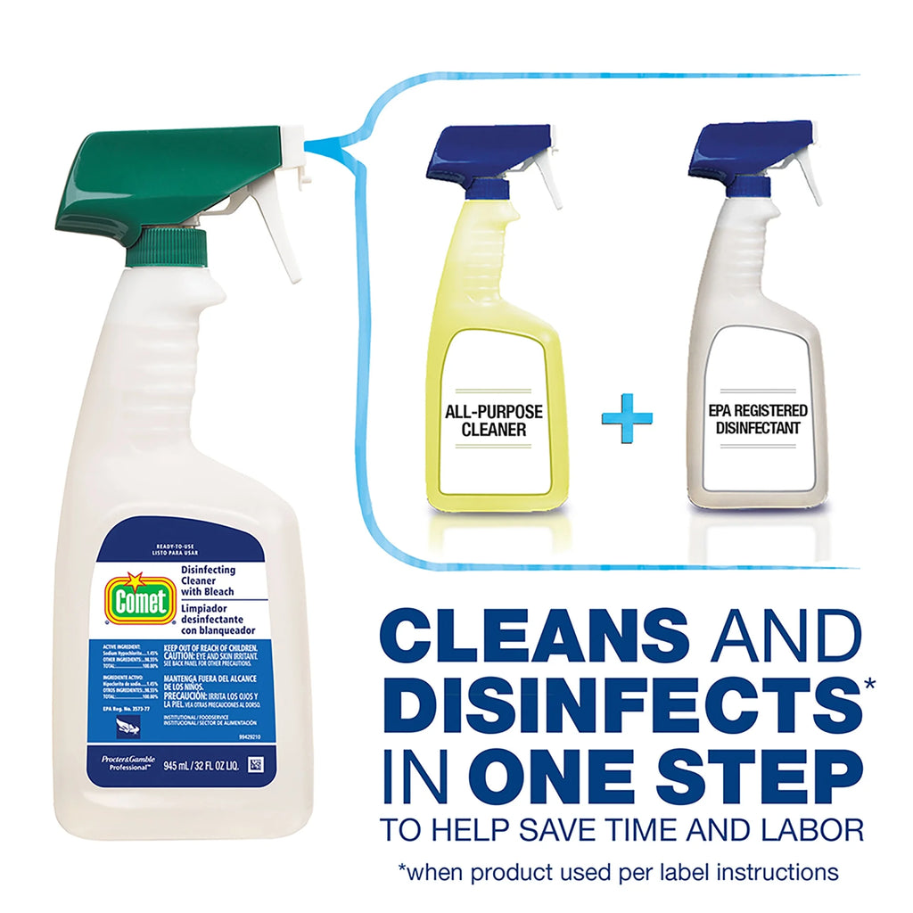 Comet, Disinfecting Cleaner With Bleach, 32 Oz, 8/Case