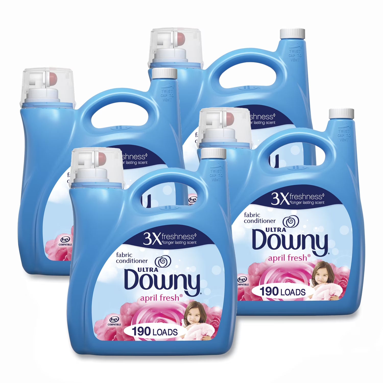 Downy, Liquid Fabric Softener, April Fresh, 140 Oz Bottle, 4/Case