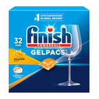 Finish Powerball, Dishwasher Detergent Gelpacs, Orange Scent, 32/Box