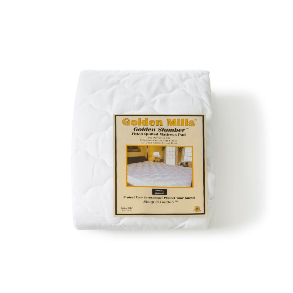 Quilted Mattress Pad,  Fitted - Golden Mills