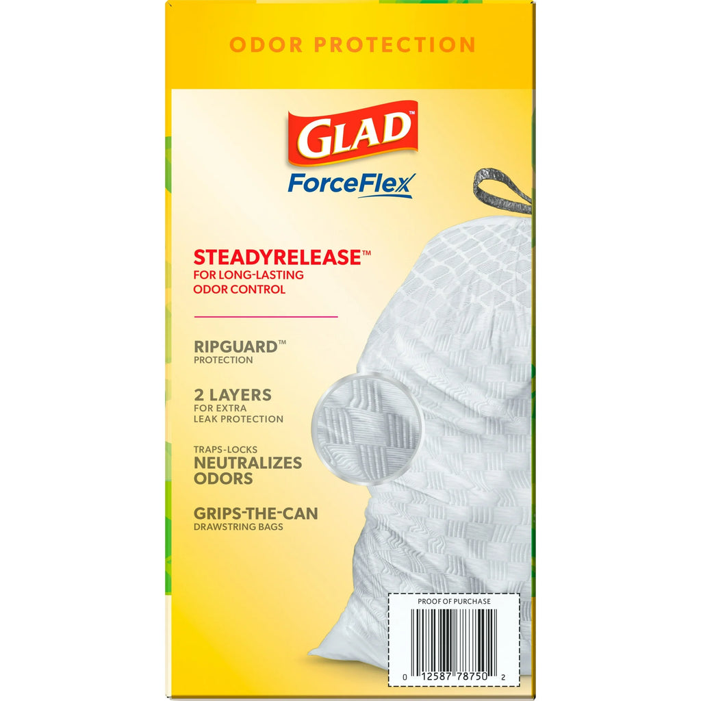 Glad, Trash Bag, OdorShield Tall Kitchen Drawstring, 13 Gallon, 240/Case