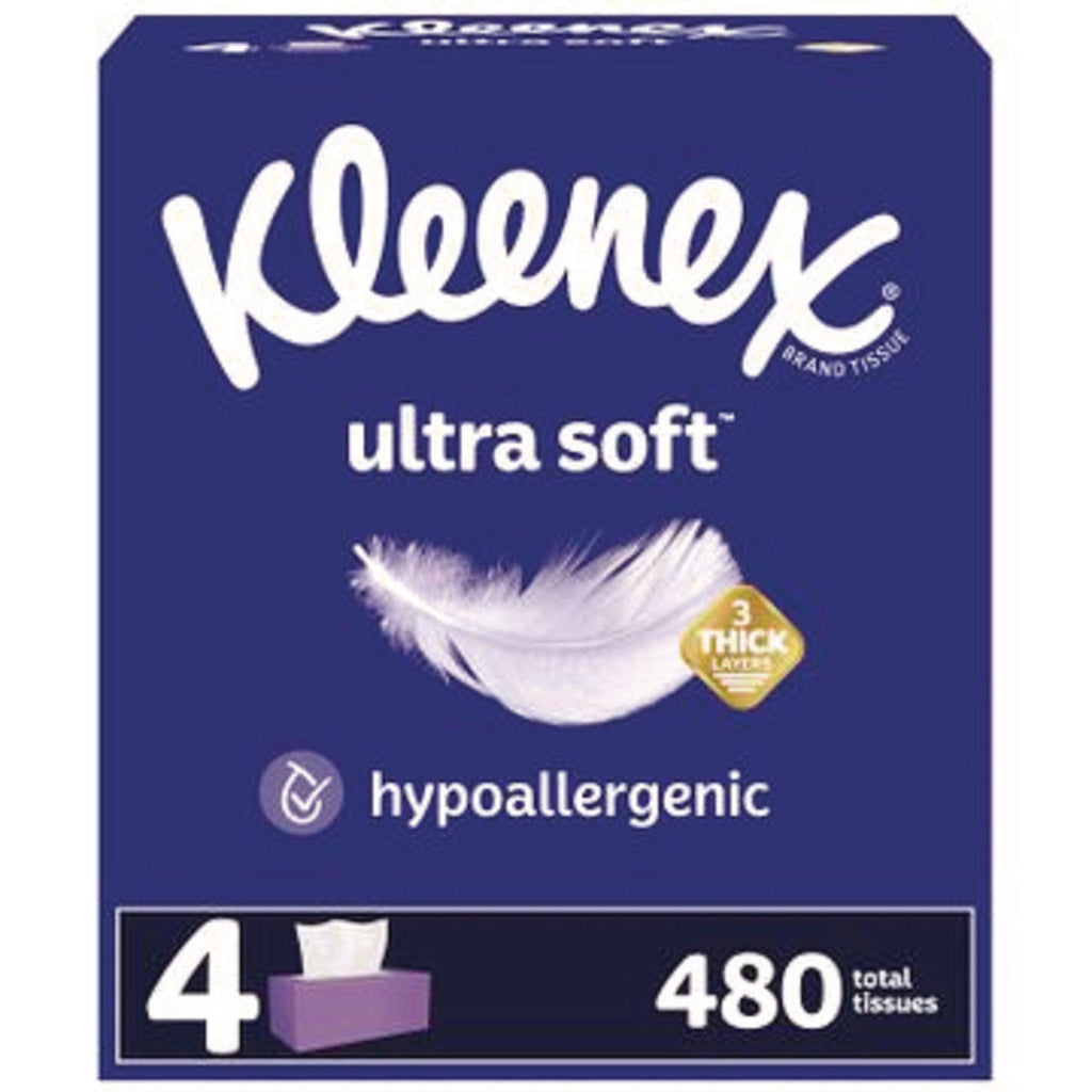 Kleenex, Facial Tissue Ultra Soft, 120Sheets/Box, 32Boxs/Case