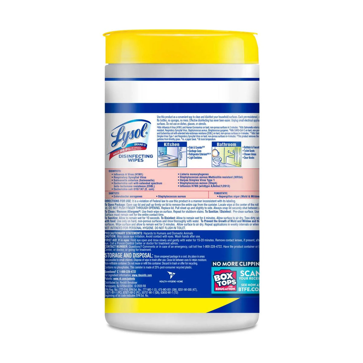 Lysol Disinfecting Wipes, Lemon/Lime, 6/Case