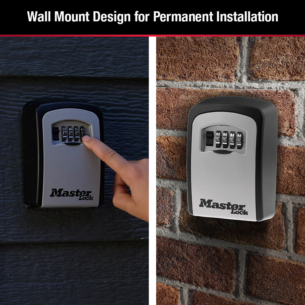 Master Lock, Wall Mount, Locking Combination 5 Key Steel Box