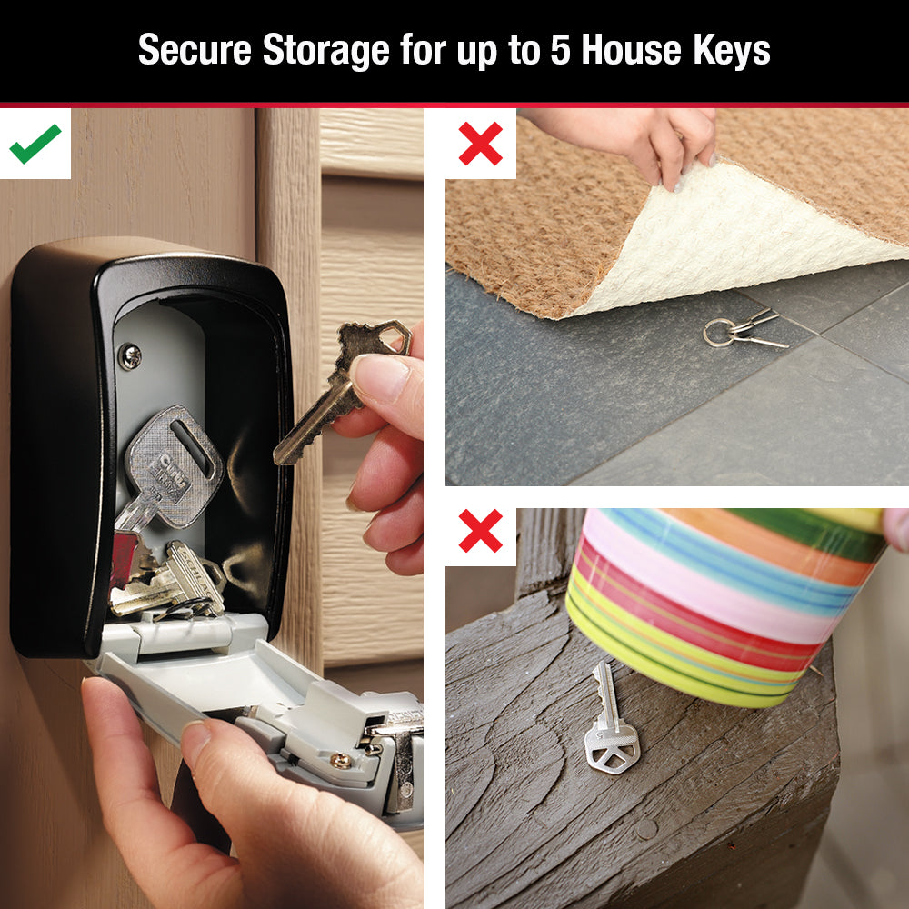 Master Lock, Wall Mount, Locking Combination 5 Key Steel Box