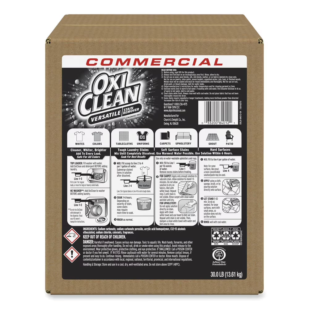 Oxiclean, Stain Remover, Regular Scent, 30 Lb Box