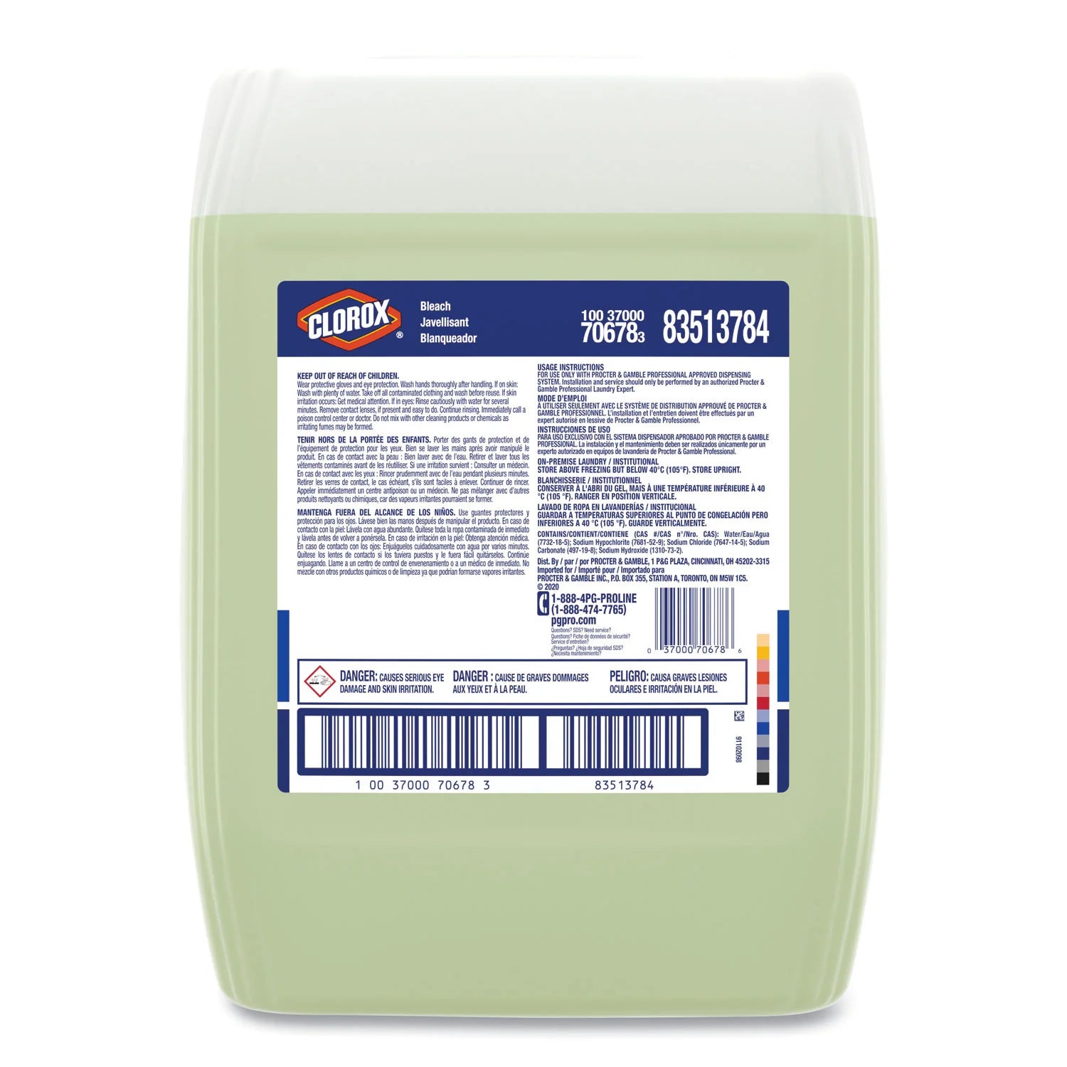 P&G, Clorox Bleach Laundry Additive, 5 Gal, Closed Loop Container