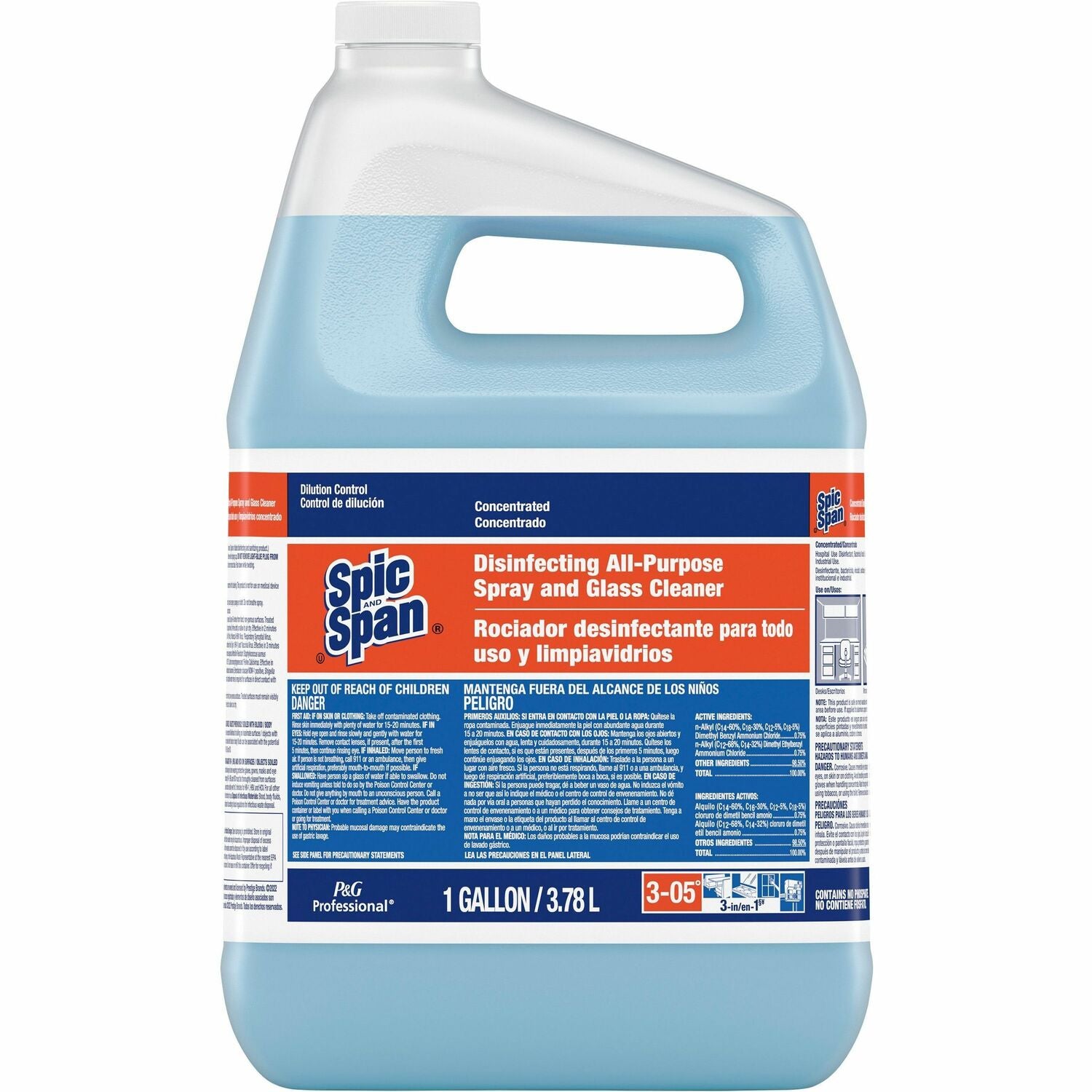P&G, Spic & Span Pro Disinfecting All Purpose & Glass Cleaner Concentrate Closed Loop, 1 gal, 2/Case