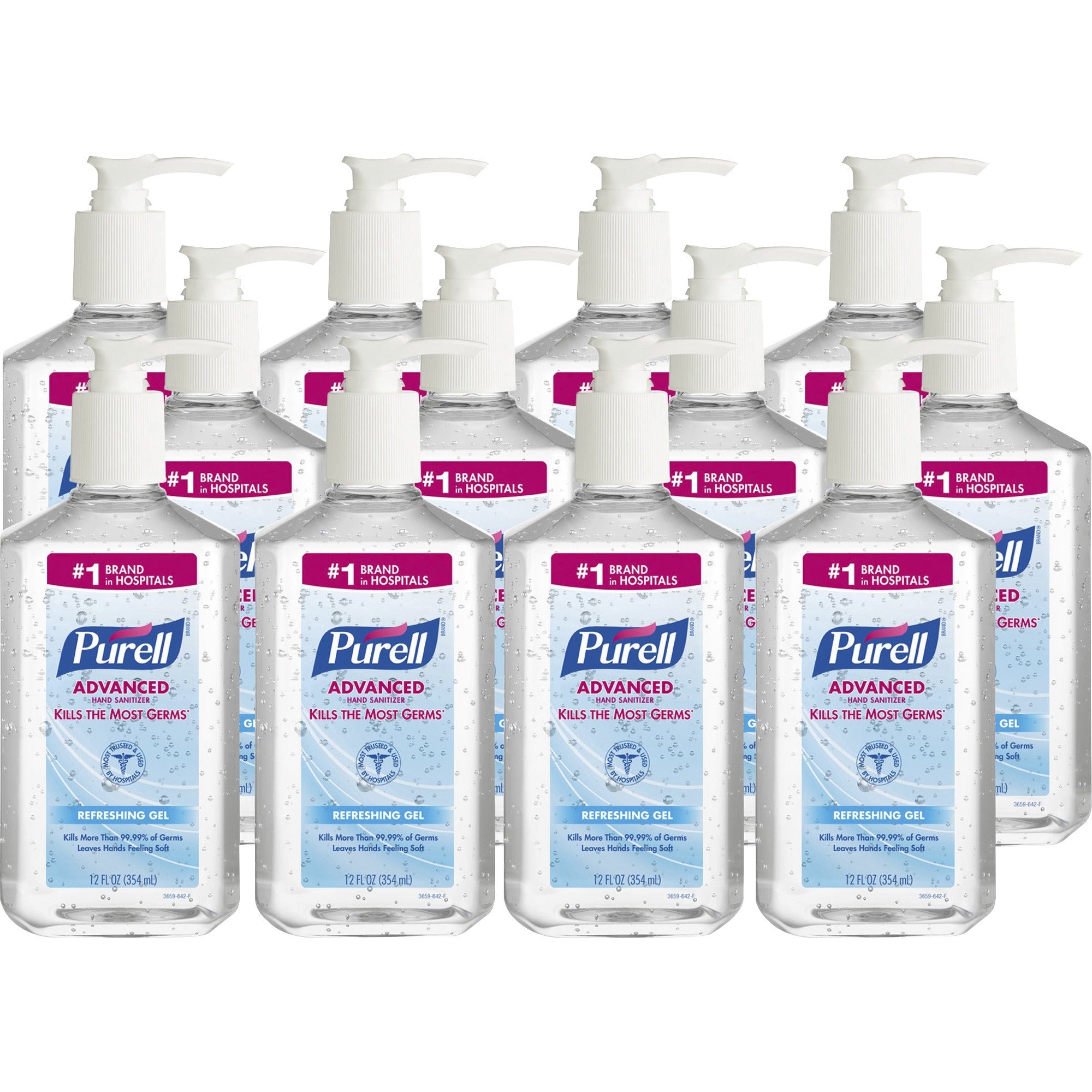 Purell Hand Sanitizer, 12 oz Pump Bottle, Clean Scent, 12/Case