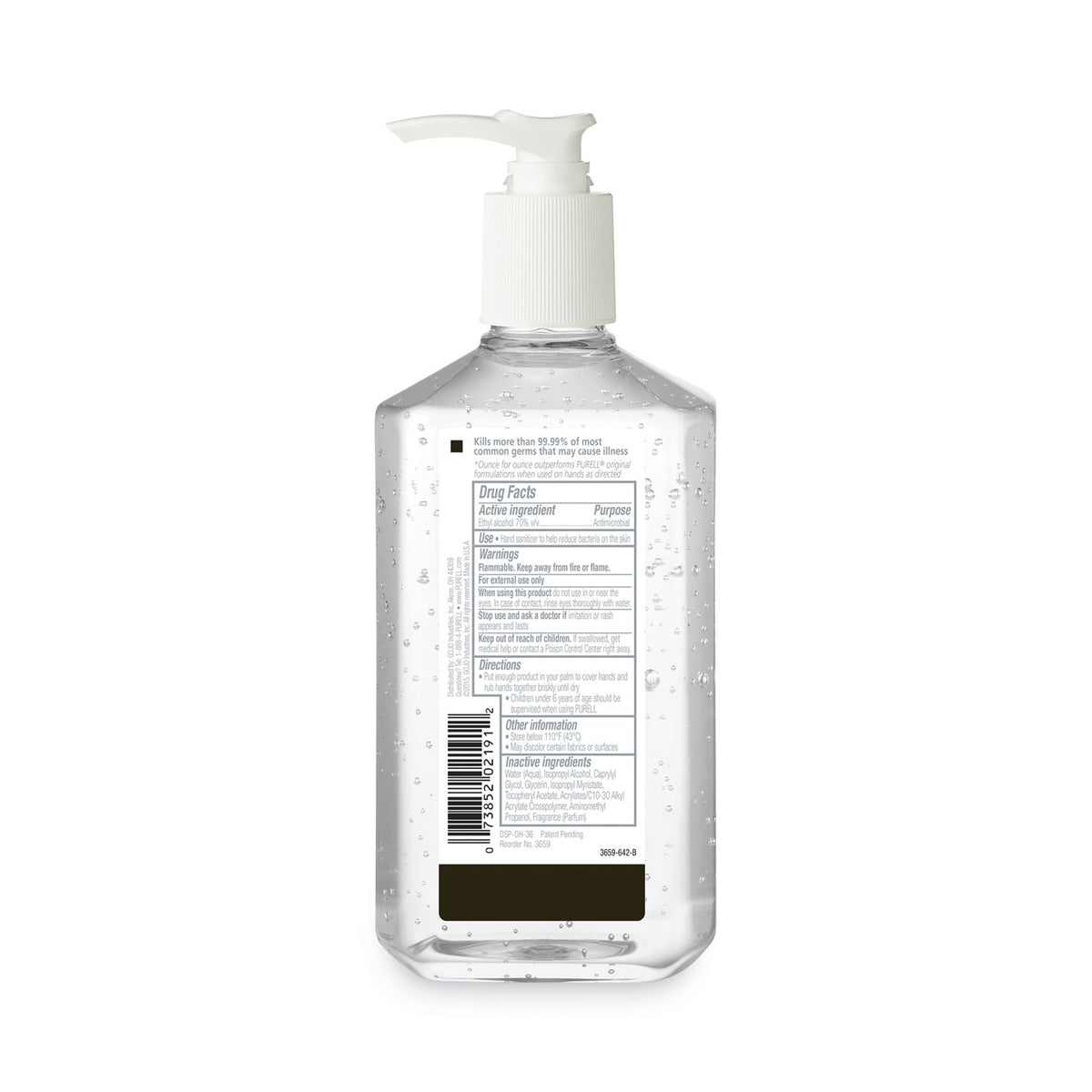 Purell Hand Sanitizer, 12 oz Pump Bottle, Clean Scent, 12/Case
