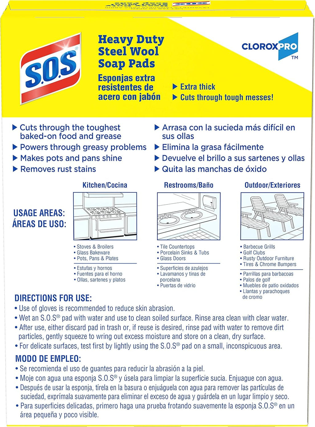 S.O.S., Steel Wool Soap Pad, 15 Pads/Box, 12 Boxes/Case