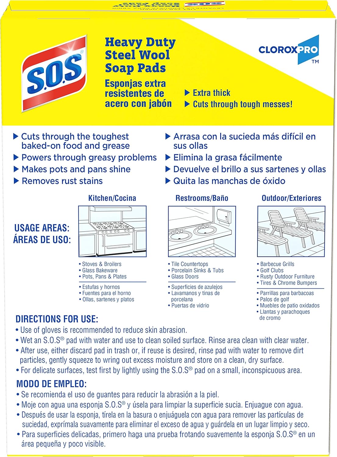 S.O.S., Steel Wool Soap Pad, 15 Pads/Box, 12 Boxes/Case