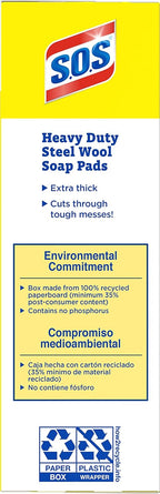 S.O.S., Steel Wool Soap Pad, 15 Pads/Box, 12 Boxes/Case