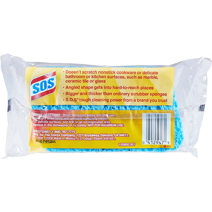 S.O.S All Surface Non-Scratch Scrubber Sponges, Blue, 12 Sponges/Carton