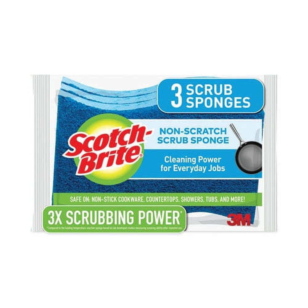 Scotch-Brite, Scrub Sponge Non-Scratch, 3/Pack