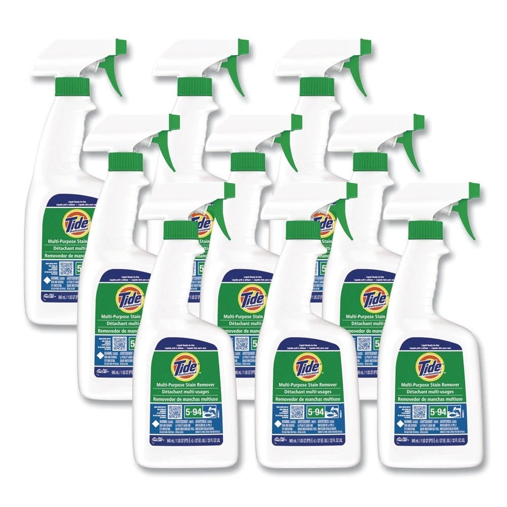 Tide Professional, Multi Purpose Stain Remover, 32Oz Trigger Spray Bottle, 9/Case