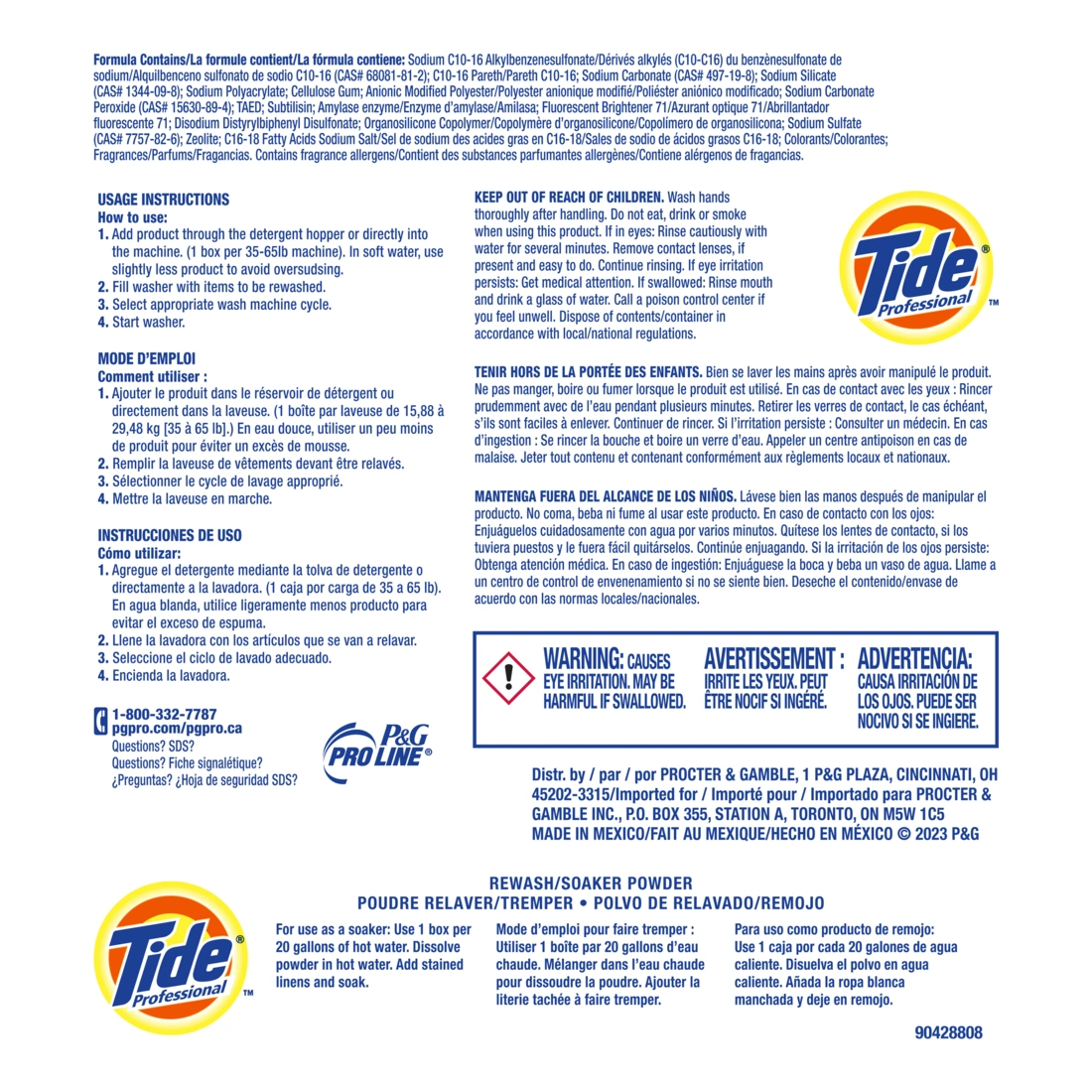 Tide Professional, Stain Removal Treatment Powder, 14 Boxes/Case