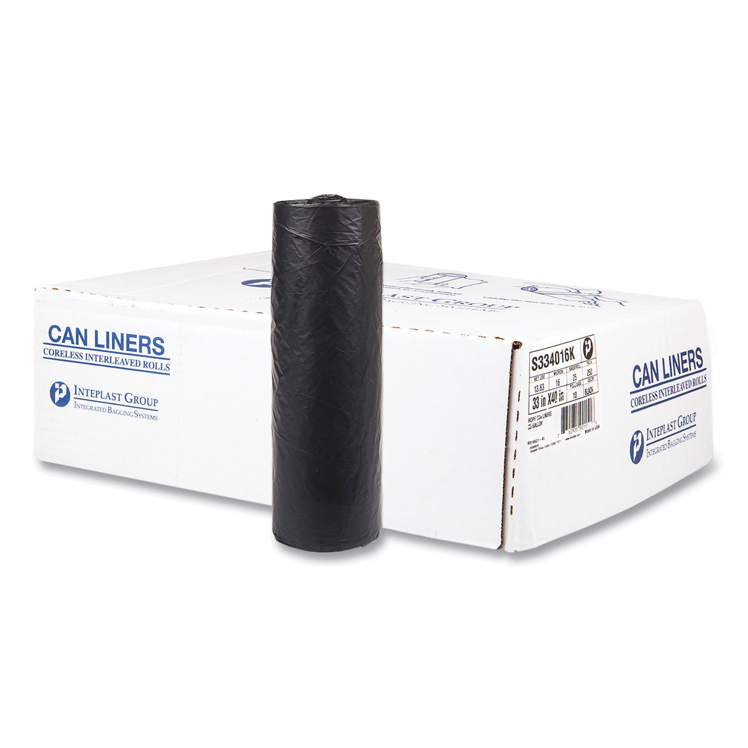 Trash Bag, High-Density, 33 Gal, 25 Bags/Roll, 10 Rolls/Case