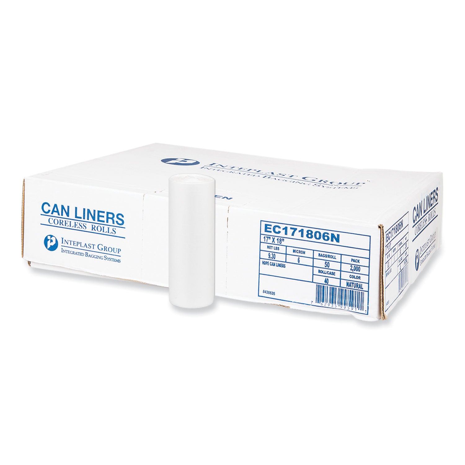 Trash Bag, High-Density, 4 Gal, 50 Bags/Roll, 40 Rolls/Case