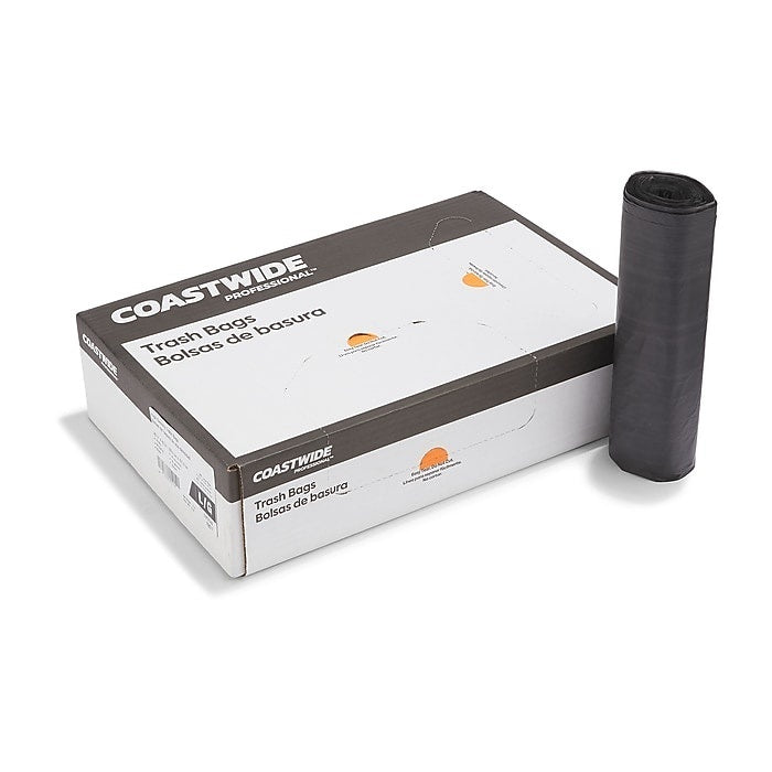 Coastwide Professional™ 50-56 Gallon Trash Bag, 43" x 48", High Density, 16 mic, Black, 200 Bags/Box