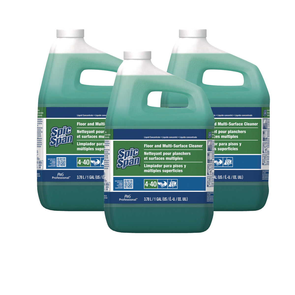 Spic & Span Floor & Multi-Surface Cleaner, Dilution Control, 1 Gallon, 3/Case