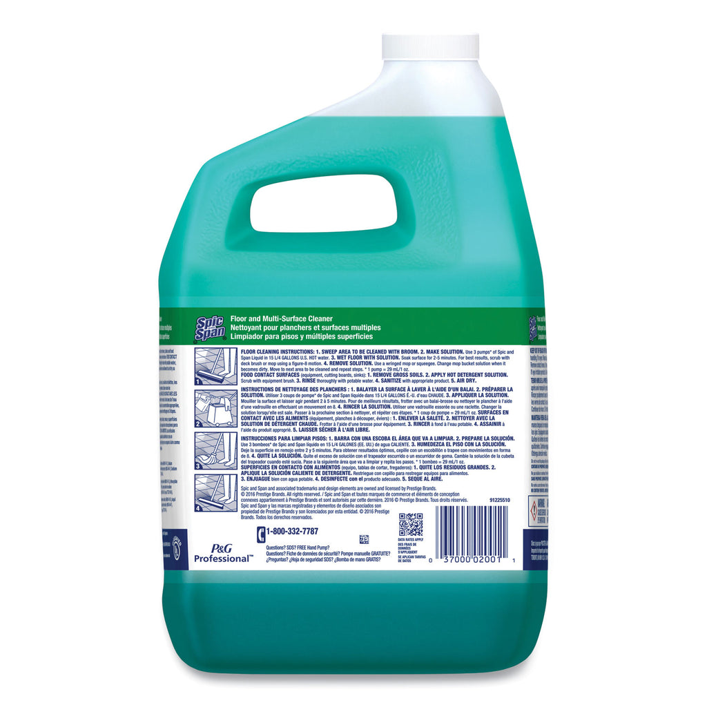 Spic & Span Floor & Multi-Surface Cleaner, Dilution Control, 1 Gallon, 3/Case