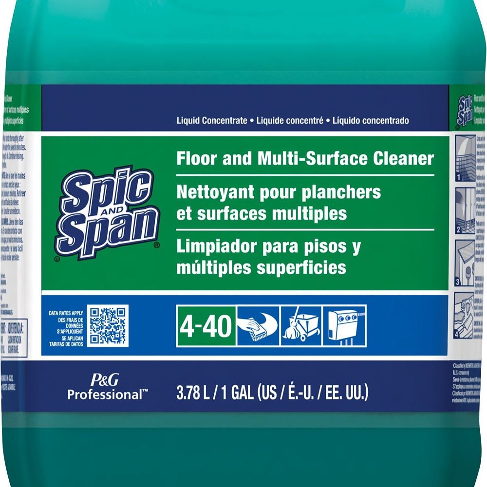 Spic & Span Floor & Multi-Surface Cleaner, Dilution Control, 1 Gallon, 3/Case