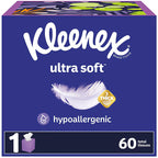 Kleenex Ultra Soft Facial Tissues, 3-Ply, 60 Sheets/Box, 27 Boxes/Pack