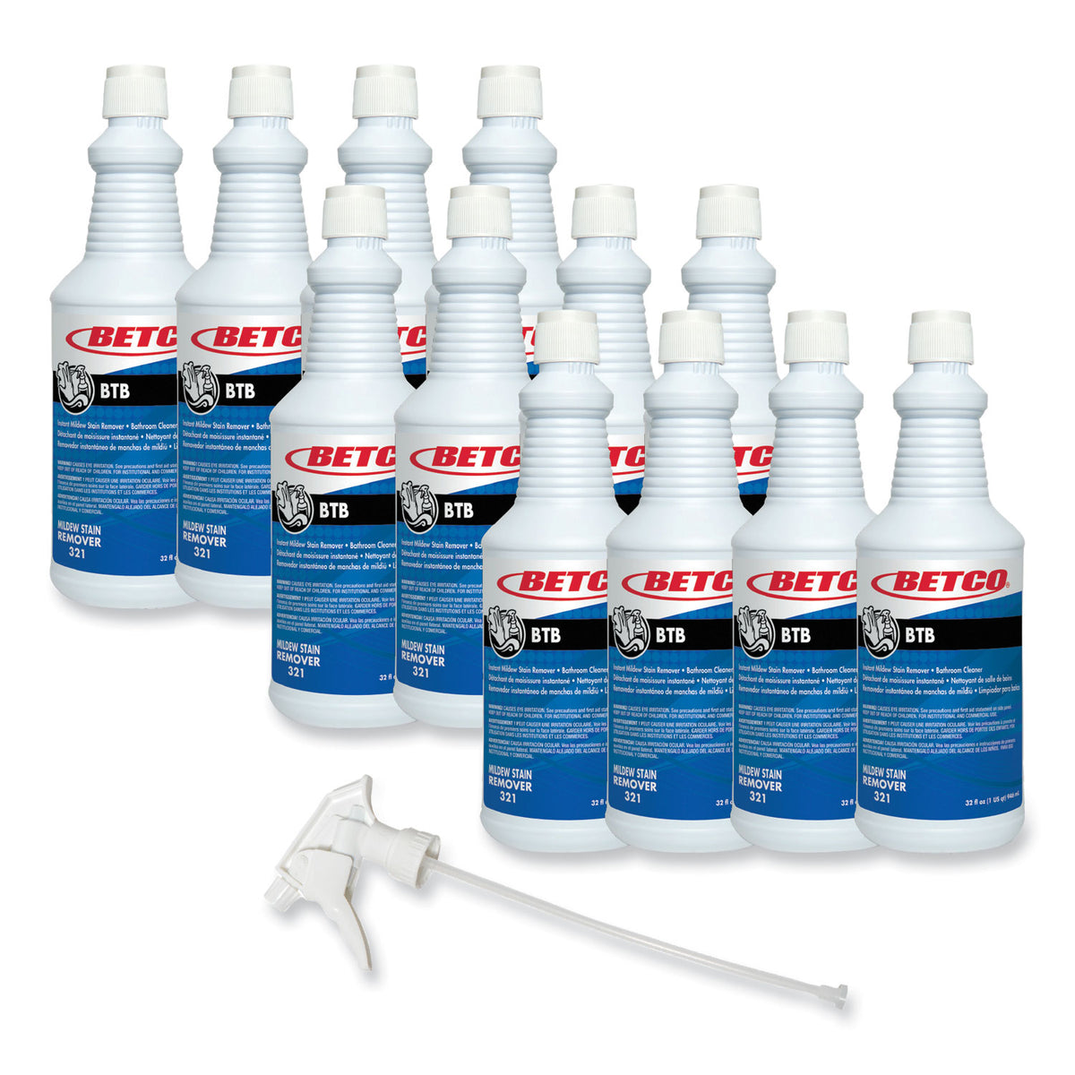 Betco BTB Mildew Stain Remover, Apple Scent, 32 Oz., 12 Bottles/Case
