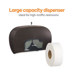 Coastwide Professional Twin Jumbo Roll Toilet Paper Dispenser, Black