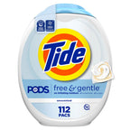 Tide PODS Free & Gentle HE Laundry Detergent Capsules, 83 oz., 112 Capsules/Pack