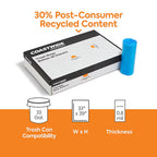 Coastwide Professional™ 33 Gallon Trash Bag with 30% PCR, 33" x 39", Low Density, 0.8 mil, Blue, 200 Bags/Box