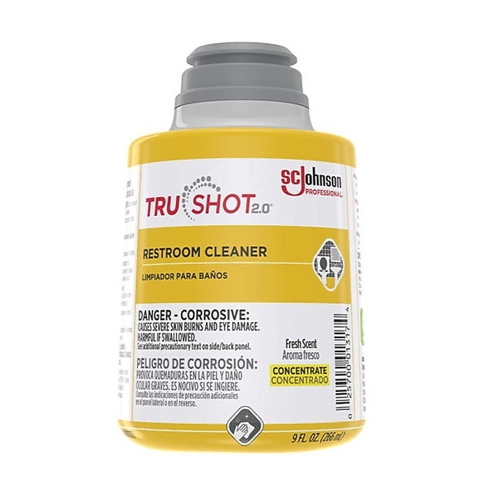 SC Johnson Professional TruShot 2.0 Restroom Cleaner Refill, Clean Fresh Scent, 9 oz, 4/Case