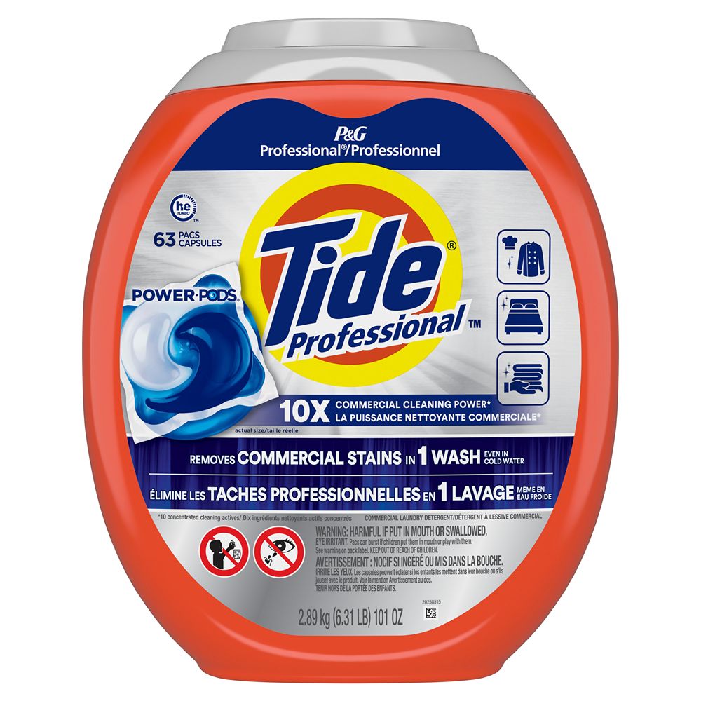Tide Professional HE Laundry Detergent Capsule, 101 oz, 63 Capsules/Pack