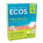 ECOS PRO Laundry Detergent Sheets with Stain Fighting Enzymes, Magnolia & Lily, 50/Pack