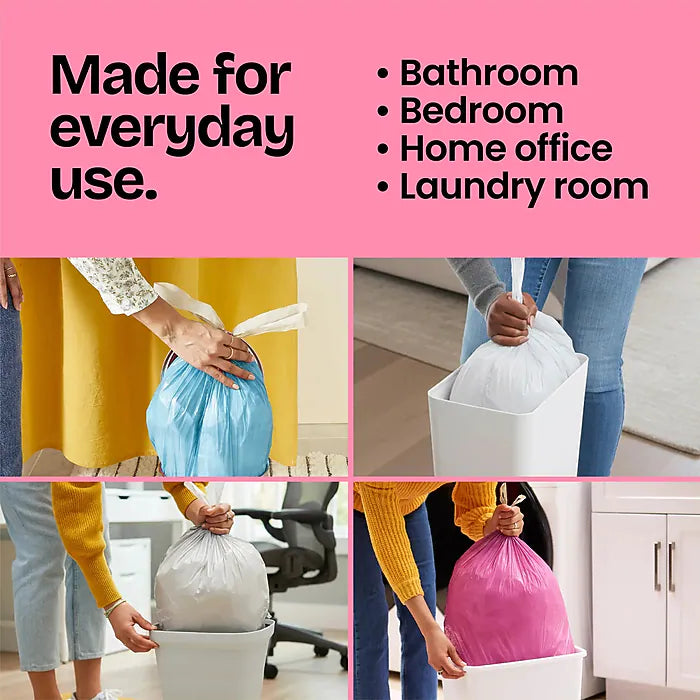 Glad OdorShield 4 Gallon Scented Trash Bag, Low Density, Cherry Blossom Scent, Pink, 34 Bags/Box