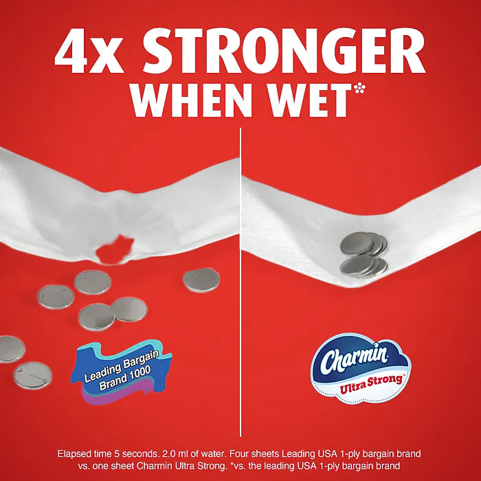 Charmin Ultra Strong Mega Toilet Paper, 2-Ply, White, 220 Sheets/Roll, 24 Rolls/Case