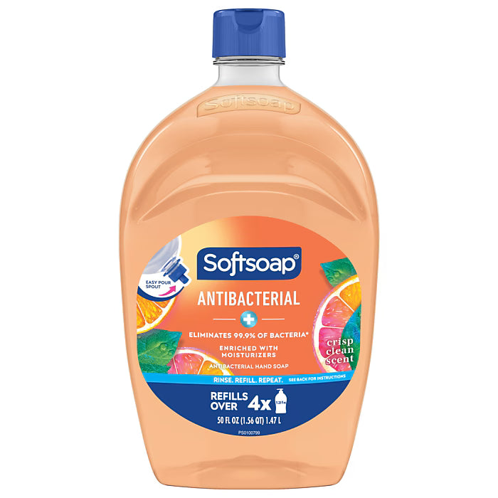 Softsoap Antibacterial Liquid Hand Soap Refill, Crisp Clean Scent, 50 oz