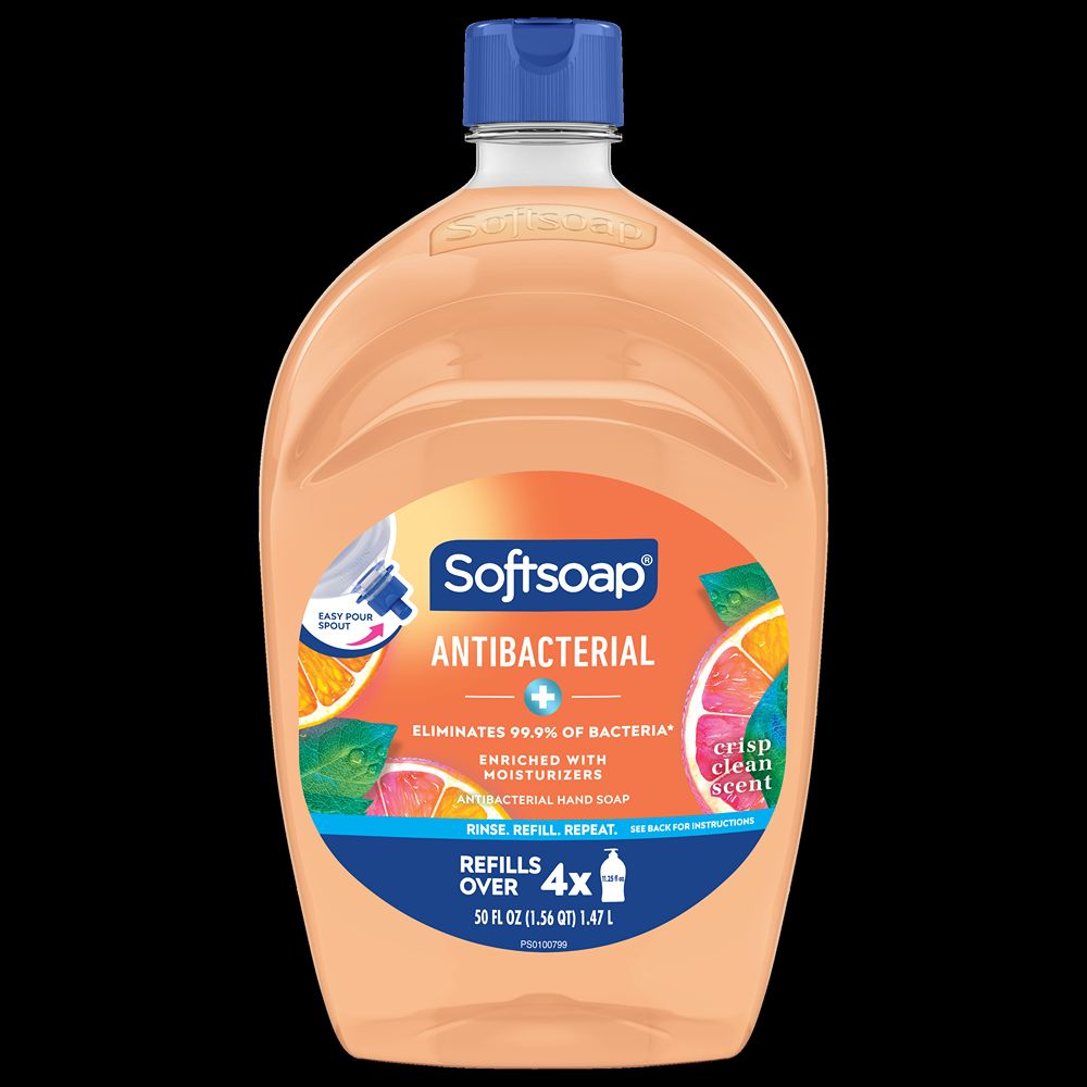 Softsoap Antibacterial Liquid Hand Soap Refill, Crisp Clean Scent, 50 oz